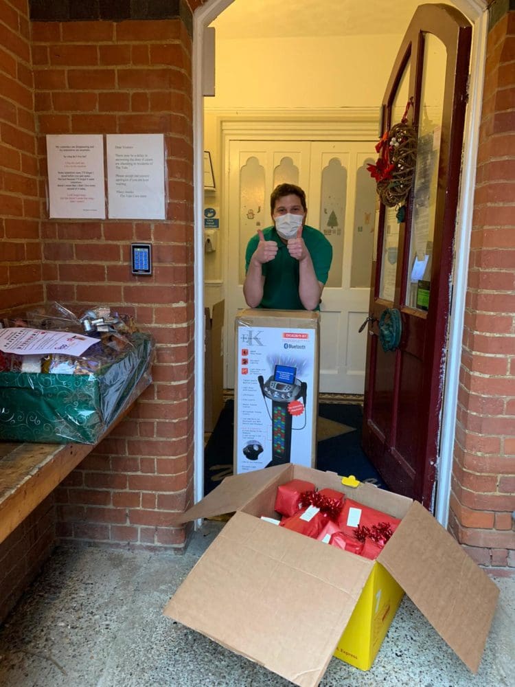 The Vale Care Home recieving their Christmas presents