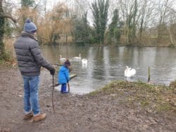 Prejects Director Parry with son on a walk during third national lockdown