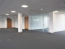 A vacant London office with meeting rooms ready for a new tenant