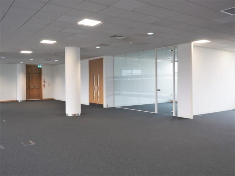 A vacant London office with meeting rooms ready for a new tenant