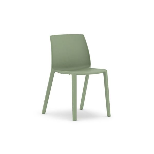 The Win Green plastic café chair for informal spaces in the workplace