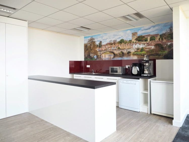 An office tea point and breakfast bar