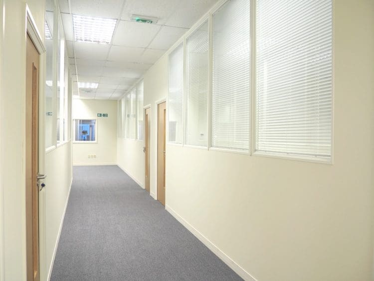 Half glazed partitions installed for a college refurbishment at EKC Folkestone