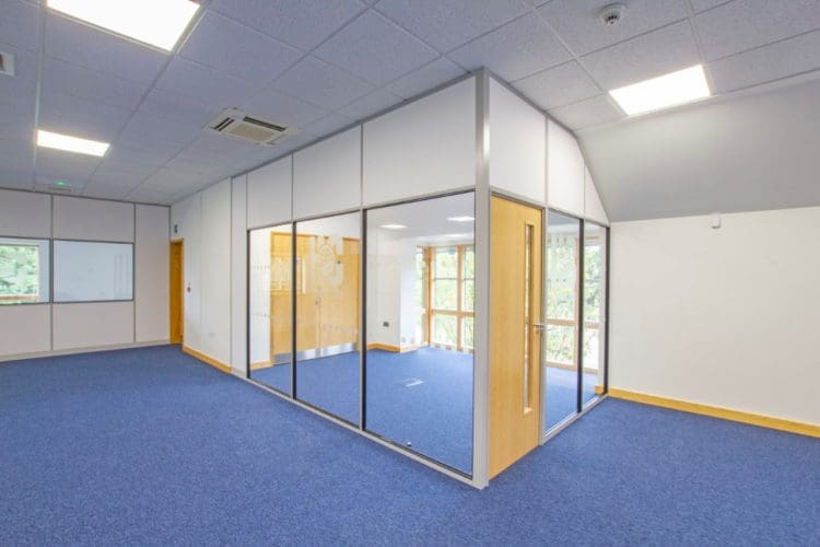 An empty office space following a workplace relocation by Rap Interiors