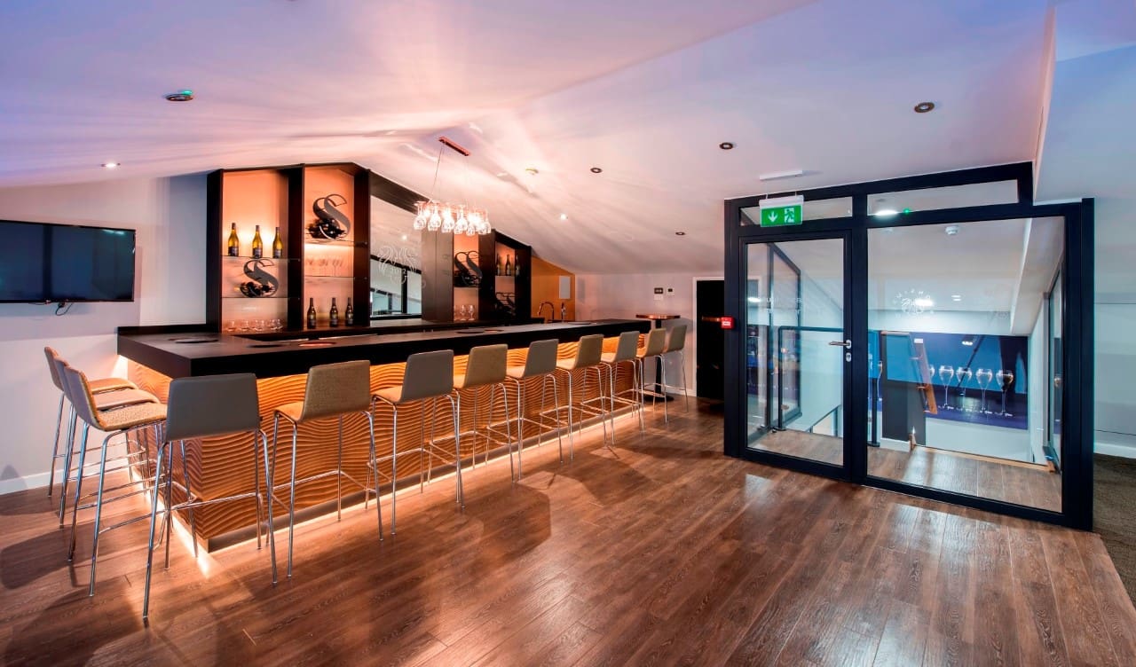 The glasshouse wine tasting room designed for Simpsons Wine Estate
