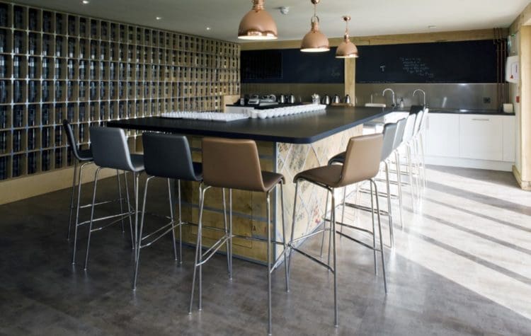 Bar made from eco friendly wooden pallets for a green interior design