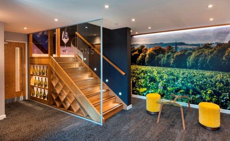 High end meet and greet area for a biophilia themed workspace design