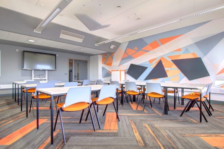 Maths classroom design and furniture at Haringey Sixth Form in London