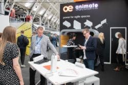 Animate exhibiting at the Workspace Design Show in 2021