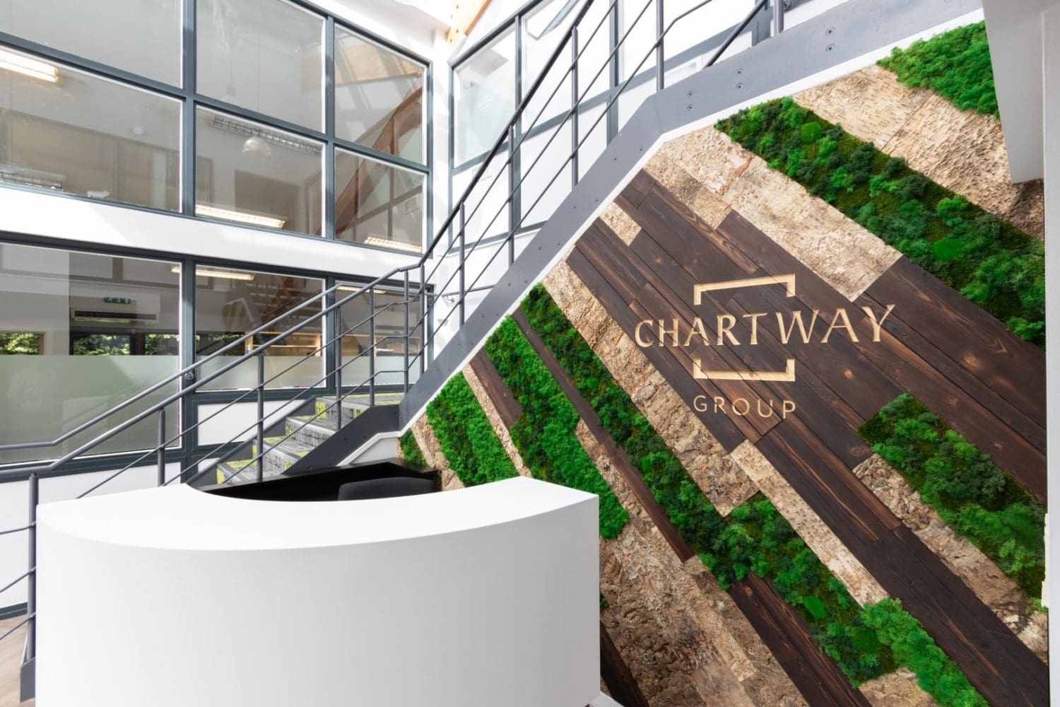 Moss wall by Innerspace at the Chartway reception in Kent