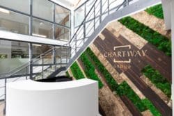 Moss wall by Innerspace at the Chartway reception in Kent