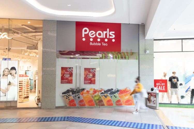 Pearls Bubble Tea shop front design at the Beacon shopping centre in Eastbourne