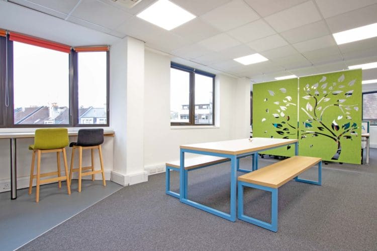 Office breakout area interior design for RSPB in Brighton