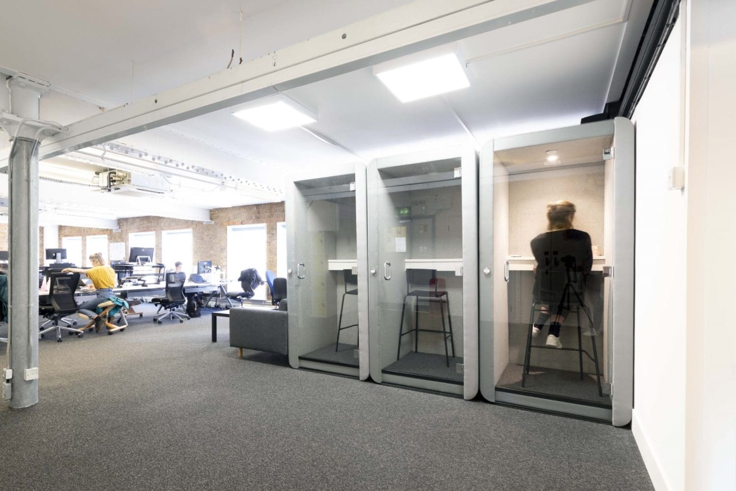 Acoustic office Zoom booths for hybrid work