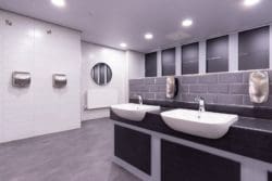 Modern school toilet interior design at Walthamstow Academy