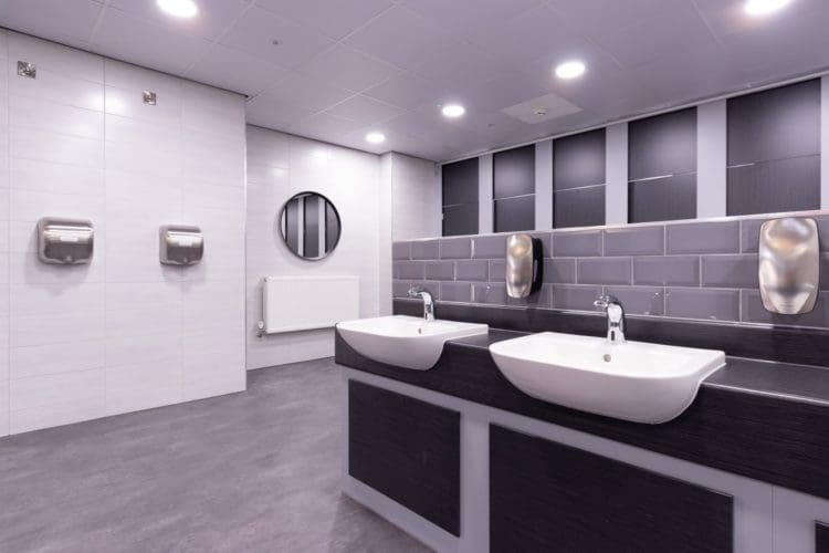 Modern school toilet interior design at Walthamstow Academy