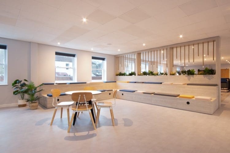 Office bleacher seating for a refurbishment project in Sussex
