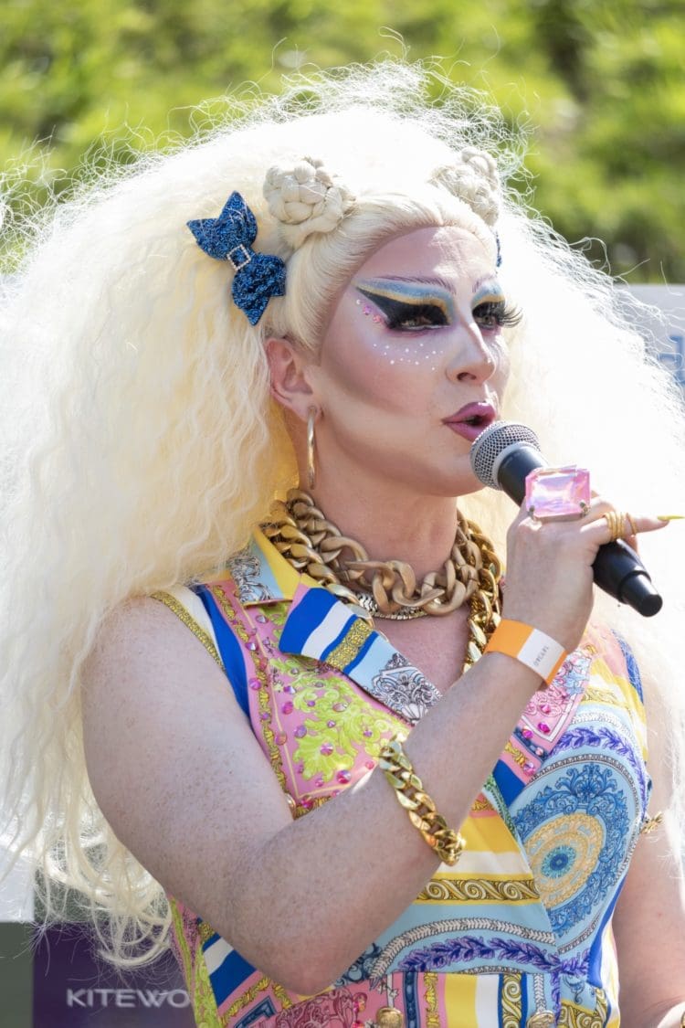 Drag queen performing at Canterbury Pride 2022