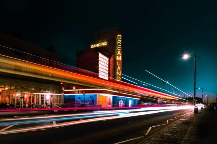 Dreamland in Margate at night