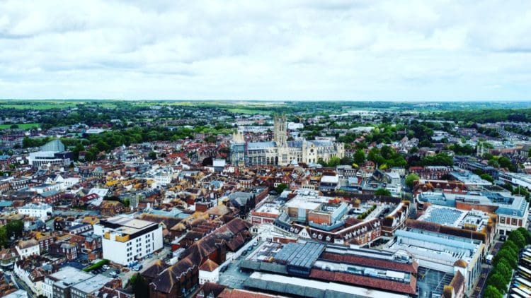 Drone image of Canterbury Kent