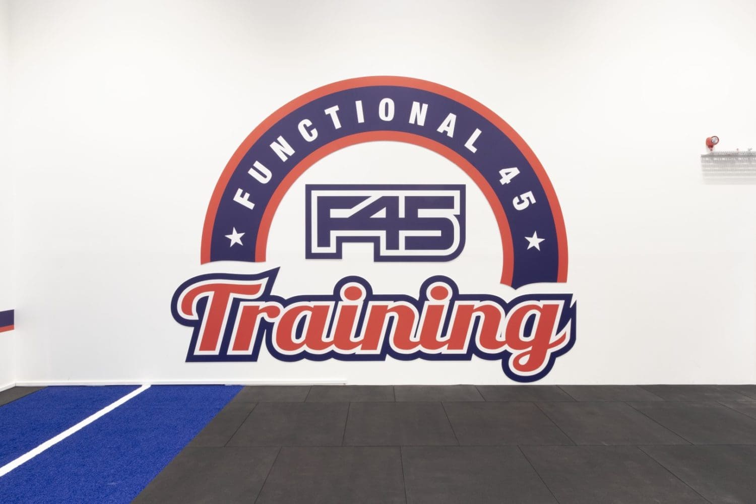 F45 feature wall at the Kensal Green gym