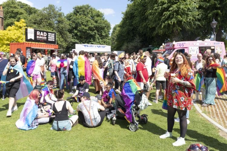 Food vendors at Canterbury Pride 2022 in the Dane John Gardens