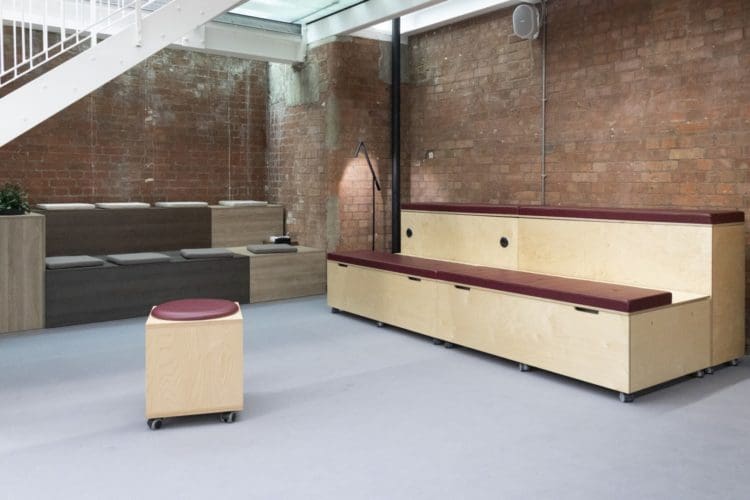 Platform auditorium seating by Connection at Clerkenwell Design Week 2022