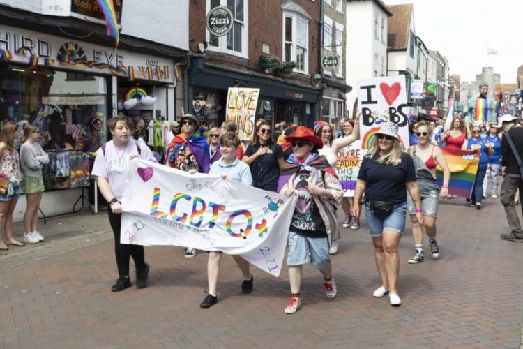 Pride Canterbury 2022 high street parade in Kent