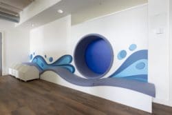 School library interior design and refurb with new fun seating for students