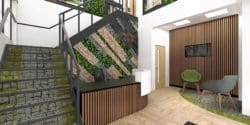 Reception area visual created by interior design and construction company Rap Interiors