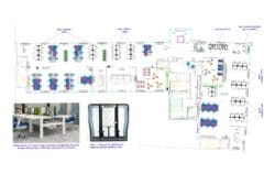 Corporate open plan office layout design by Rap Interiors