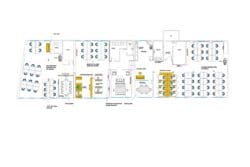 Hybrid office layout template at Social Finance London