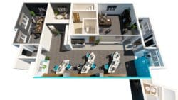 Isometric office floor plan by Rap Interiors