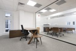 Glazed office meeting rooms in the City of London