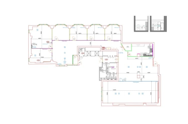 Office floorplan layout for a corporate client in London