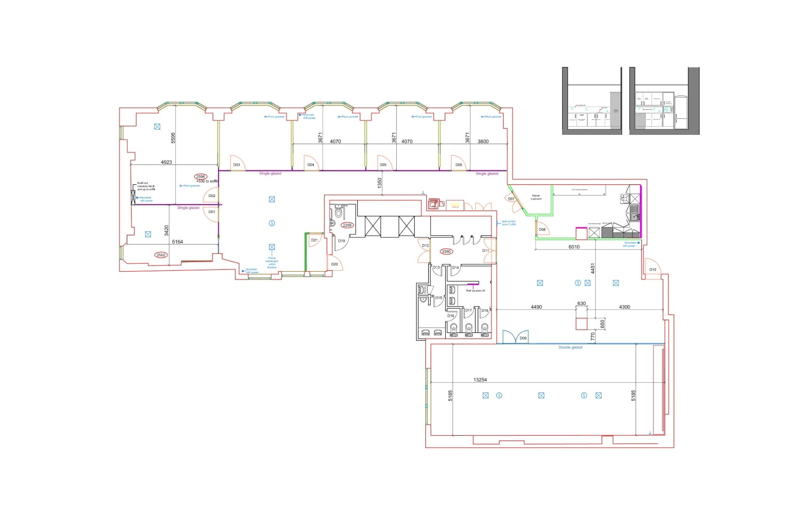 Office floorplan layout for a corporate client in London