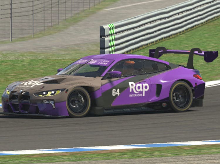 Rap Interiors' virtual BMW iRacing car