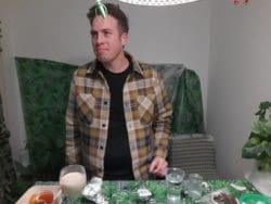 Jim Buddin realising what he has just done after eating a bushtucker treat