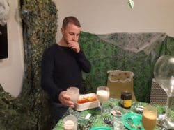 Michael from Rap Interiors doing a bushtucker trial