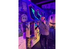 Rap Interiors project manager Jim being a prat at Junkyard Golf