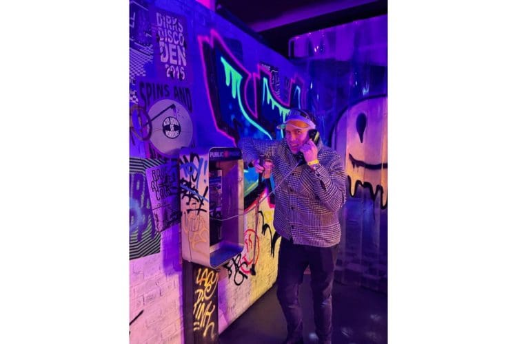 Rap Interiors project manager Jim being a prat at Junkyard Golf