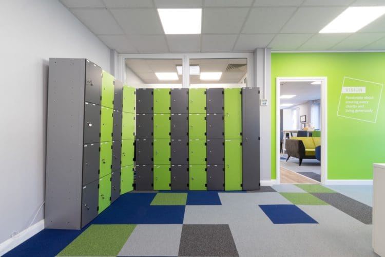 Office lockers for hotdesking