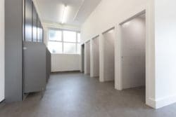 Urinal toilet modesty panels for a school refurbishment project