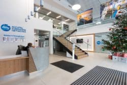 Office reception interior design for Alcatel Submarine Networks in London