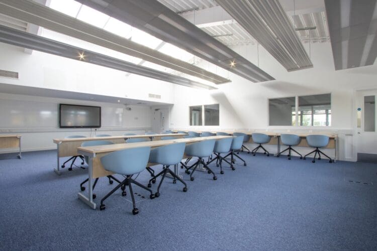 London School interior design including school furniture.