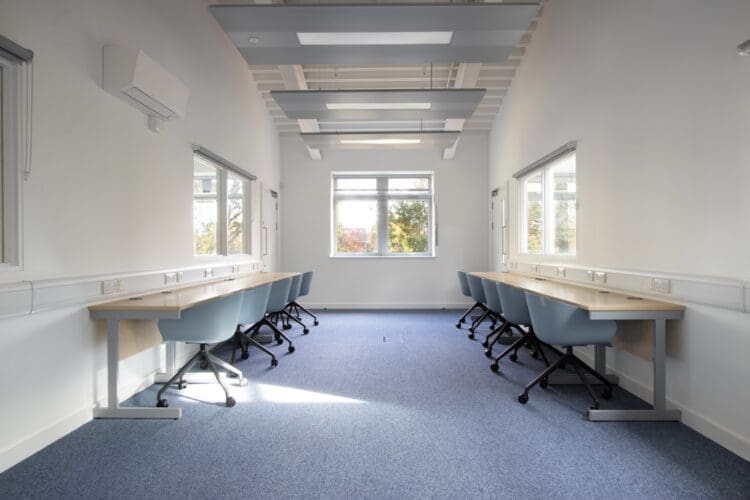 Technology classroom with new classroom furniture for a school in London.