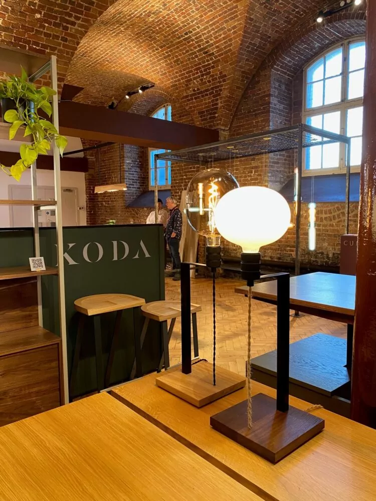 Koda office furniture and lighting at Clerkenwell Design Week in the British Collection space.