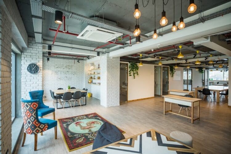 Open plan office space with breakout areas and versatile office furniture solutions.