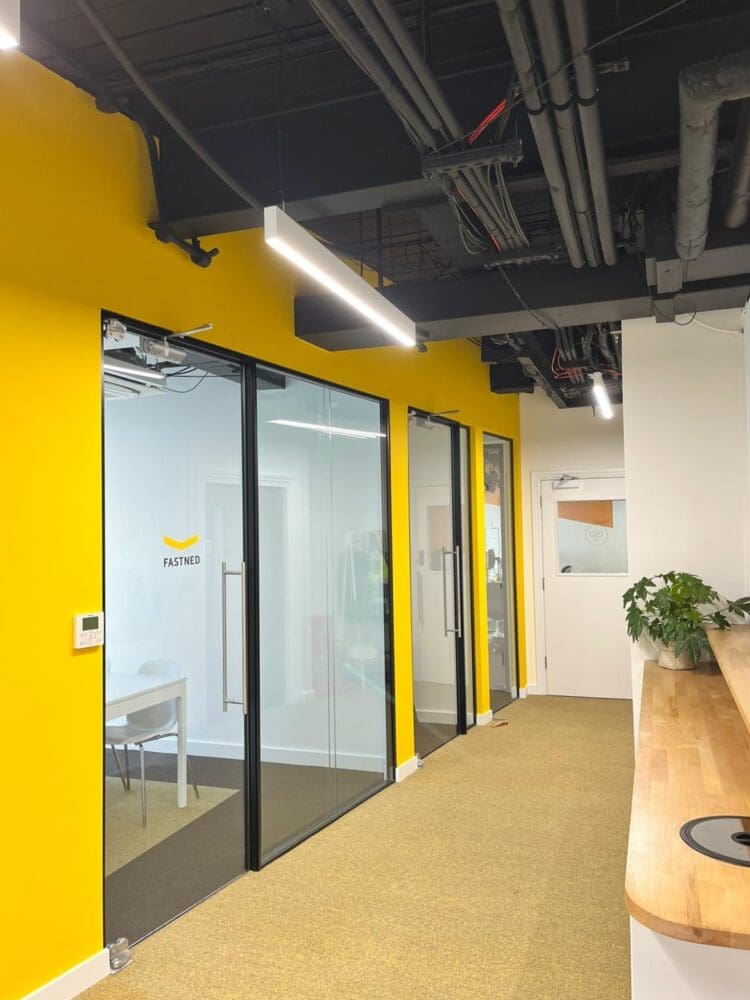 Meeting rooms in office refurbishment project.