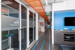 Office zoom booths at London office fit out project.